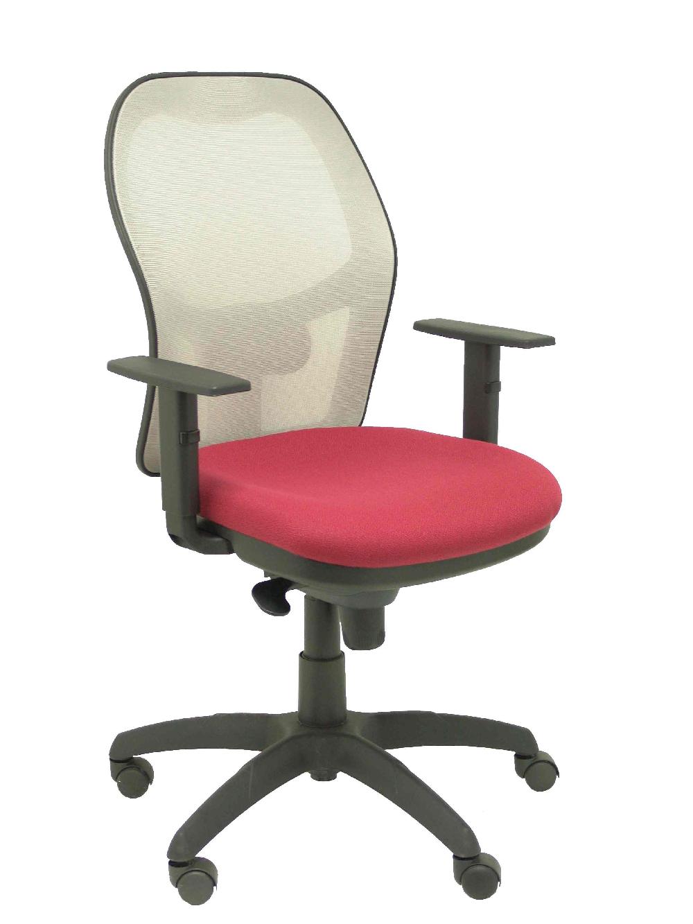 Piqueras Y Crespo Silla Jorquera Malla Gris Asiento Bali Granate