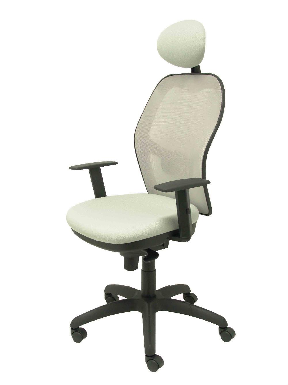 Piqueras Y Crespo Silla Jorquera Malla Gris Asiento Bali Gris Claro Con Cabecero Fijo