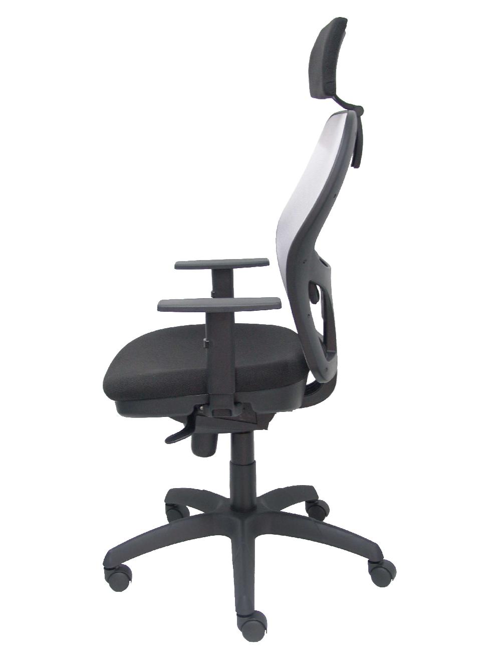 Piqueras Y Crespo Silla Jorquera Malla Gris Asiento Bali Negro Cabecero Regulable
