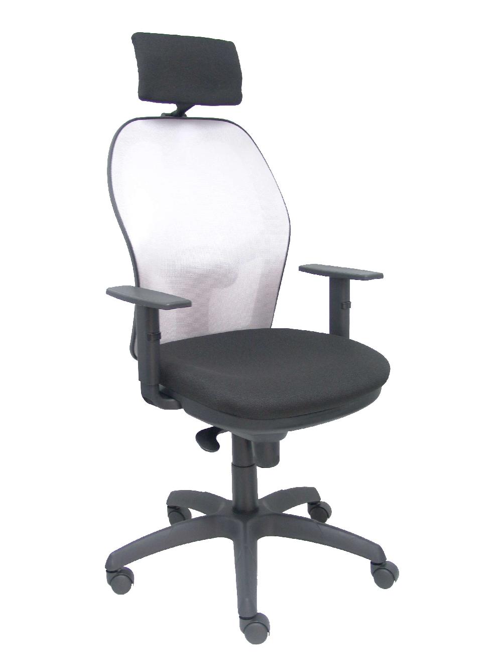 Piqueras Y Crespo Silla Jorquera Malla Gris Asiento Bali Negro Cabecero Regulable