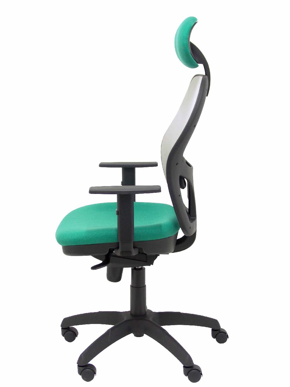 Piqueras Y Crespo Silla Jorquera Malla Gris Asiento Bali Verde Esmeralda Con Cabecero Fijo