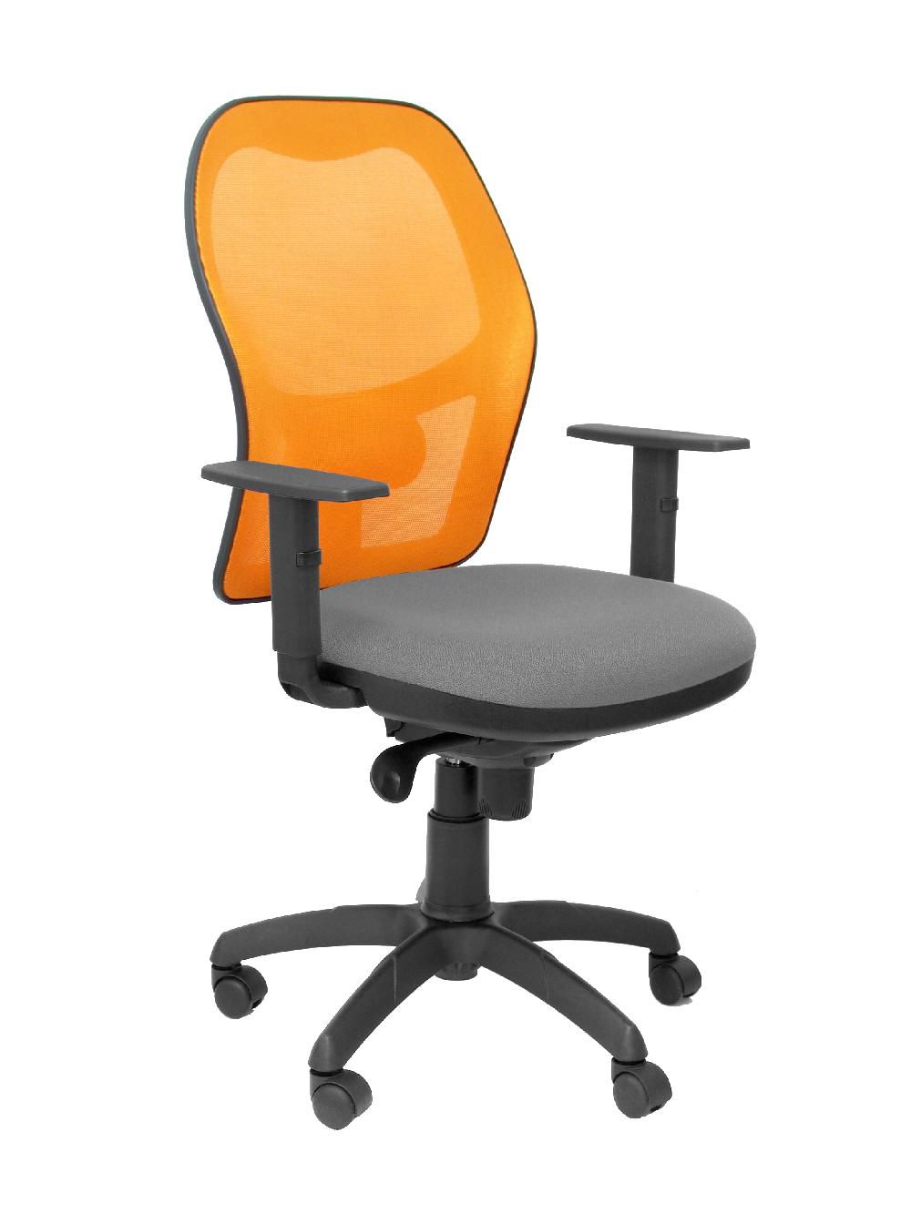 piqueras y crespo Silla Jorquera malla naranja asiento bali gris claro