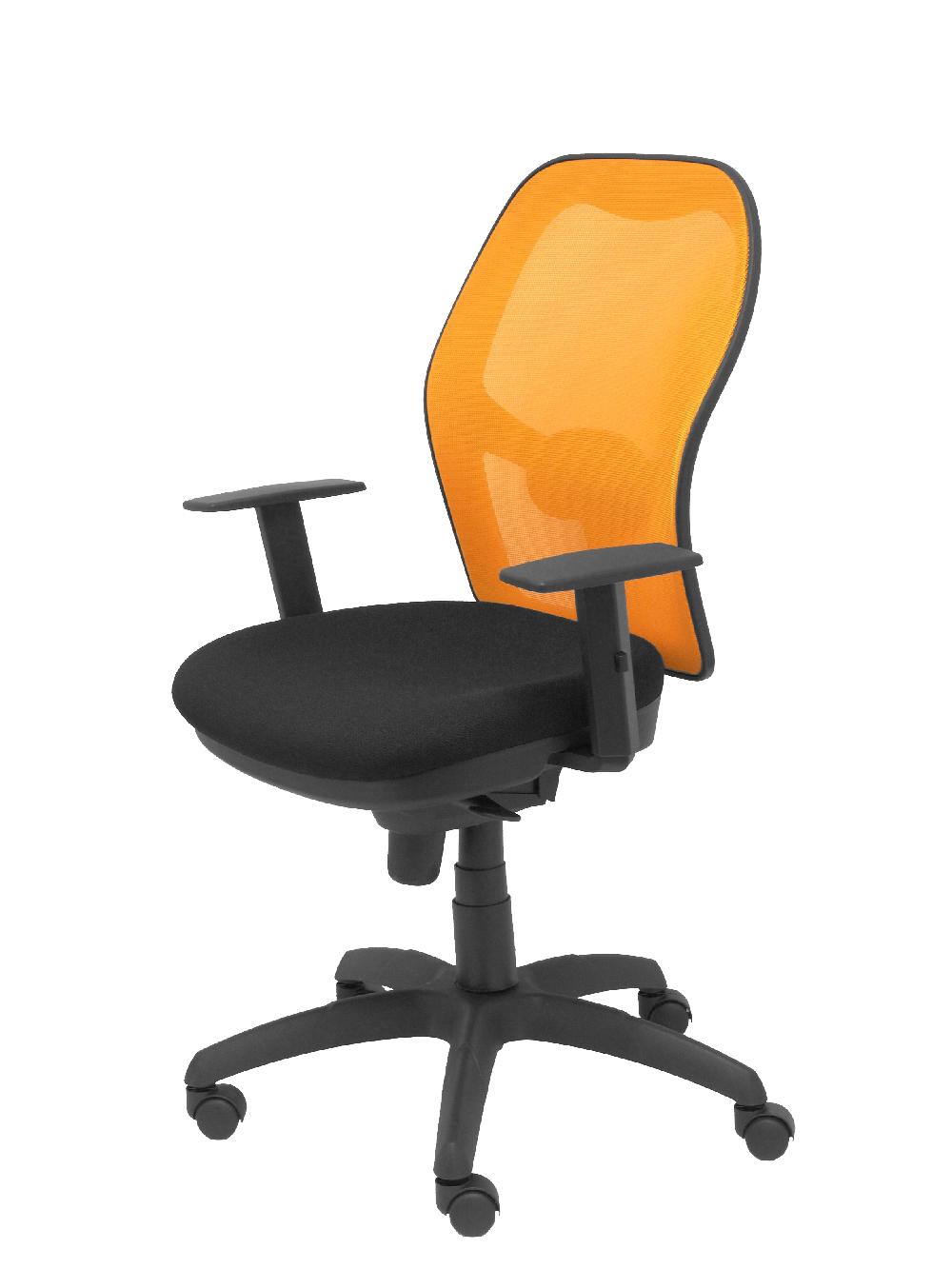 Piqueras Y Crespo Silla Jorquera Malla Naranja Asiento Bali Negro