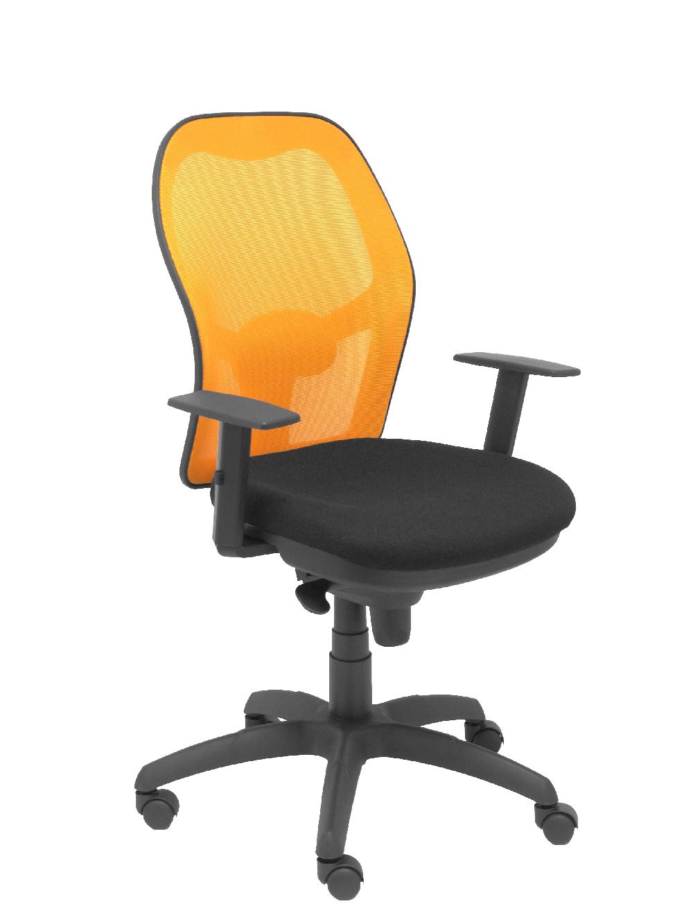 piqueras y crespo Silla Jorquera malla naranja asiento bali negro