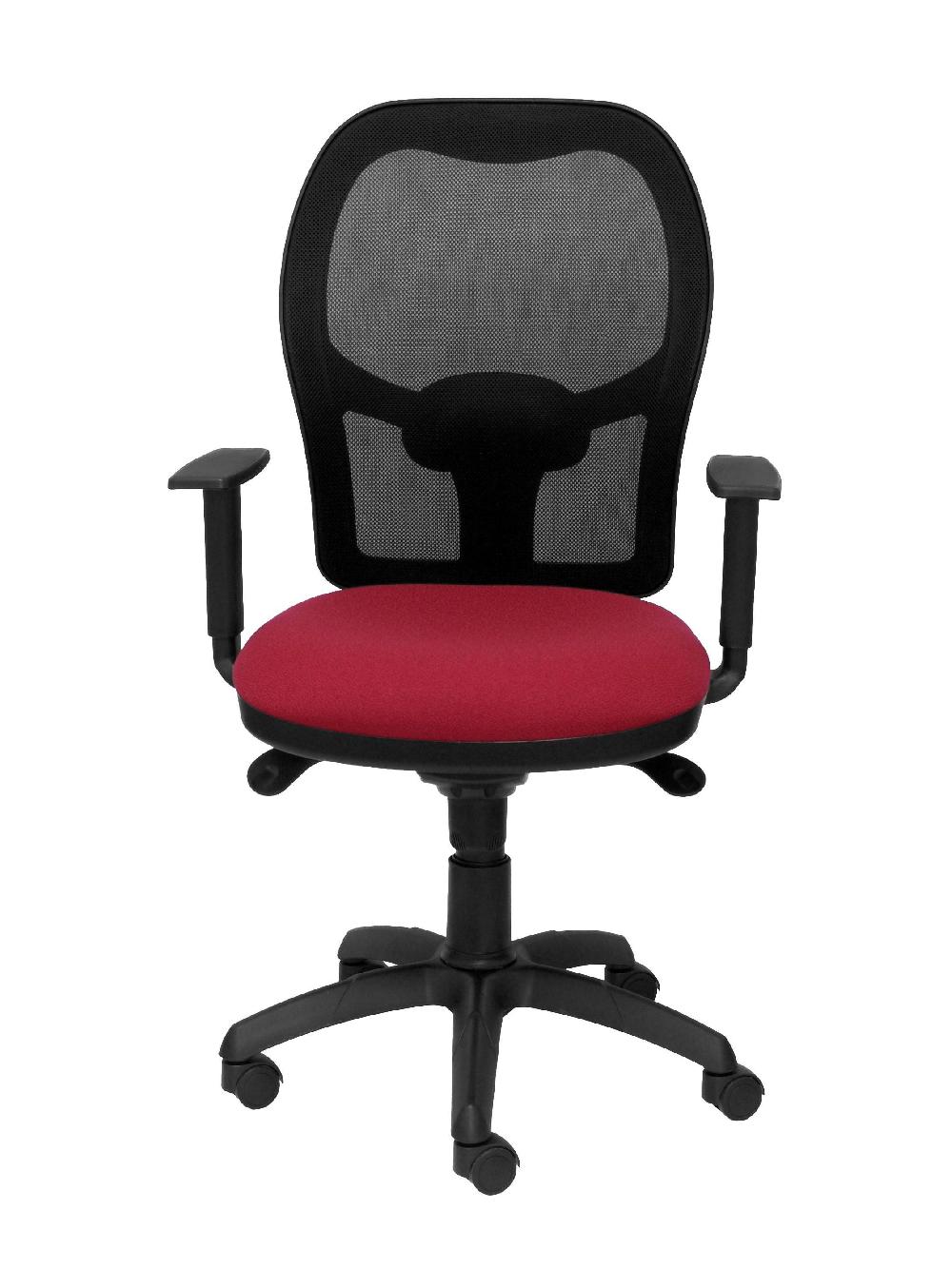 Piqueras Y Crespo Silla Jorquera Malla Negra Asiento Bali Granate