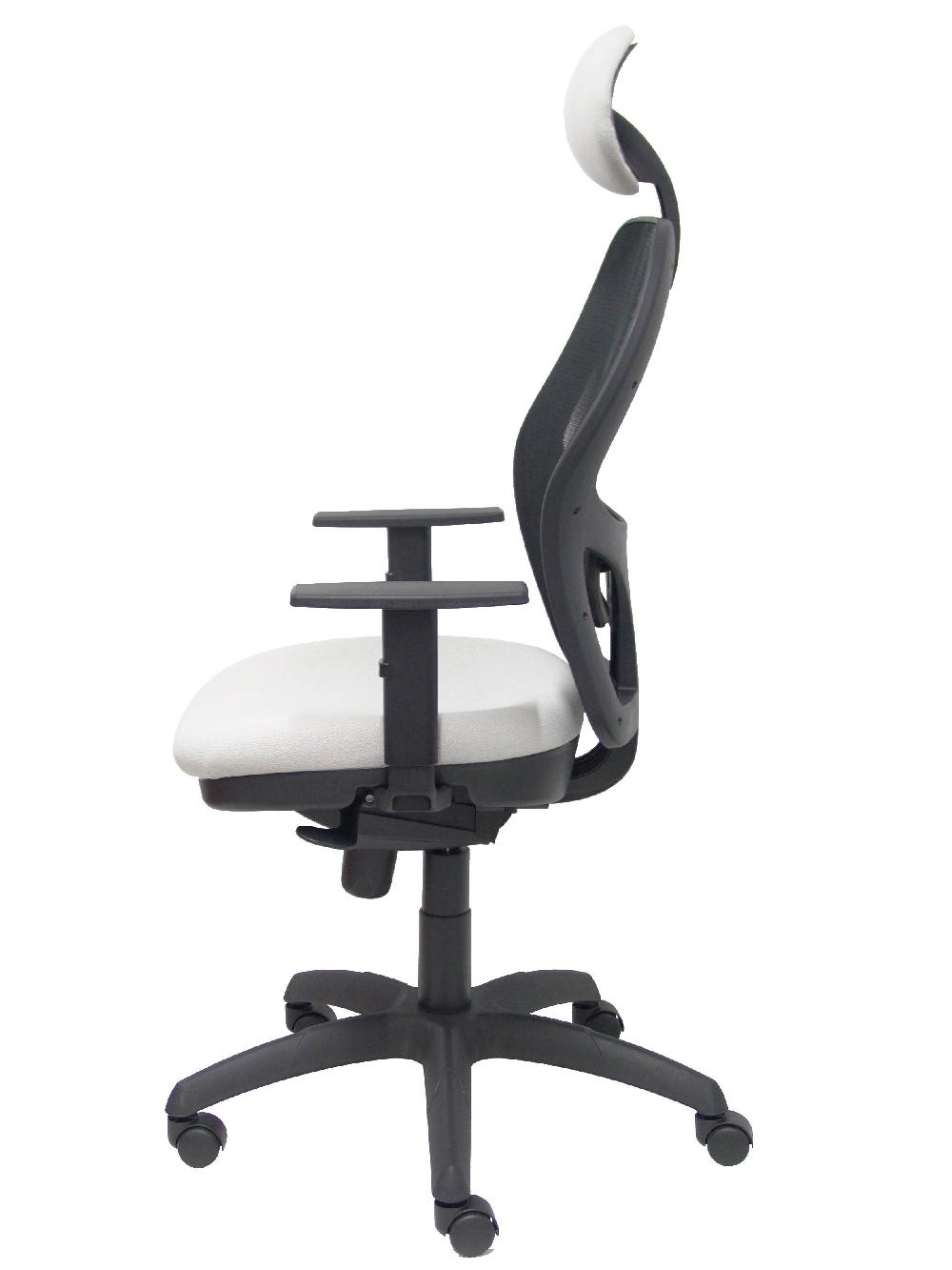 Piqueras Y Crespo Silla Jorquera Malla Negra Asiento Bali Gris Claro Con Cabecero Fijo