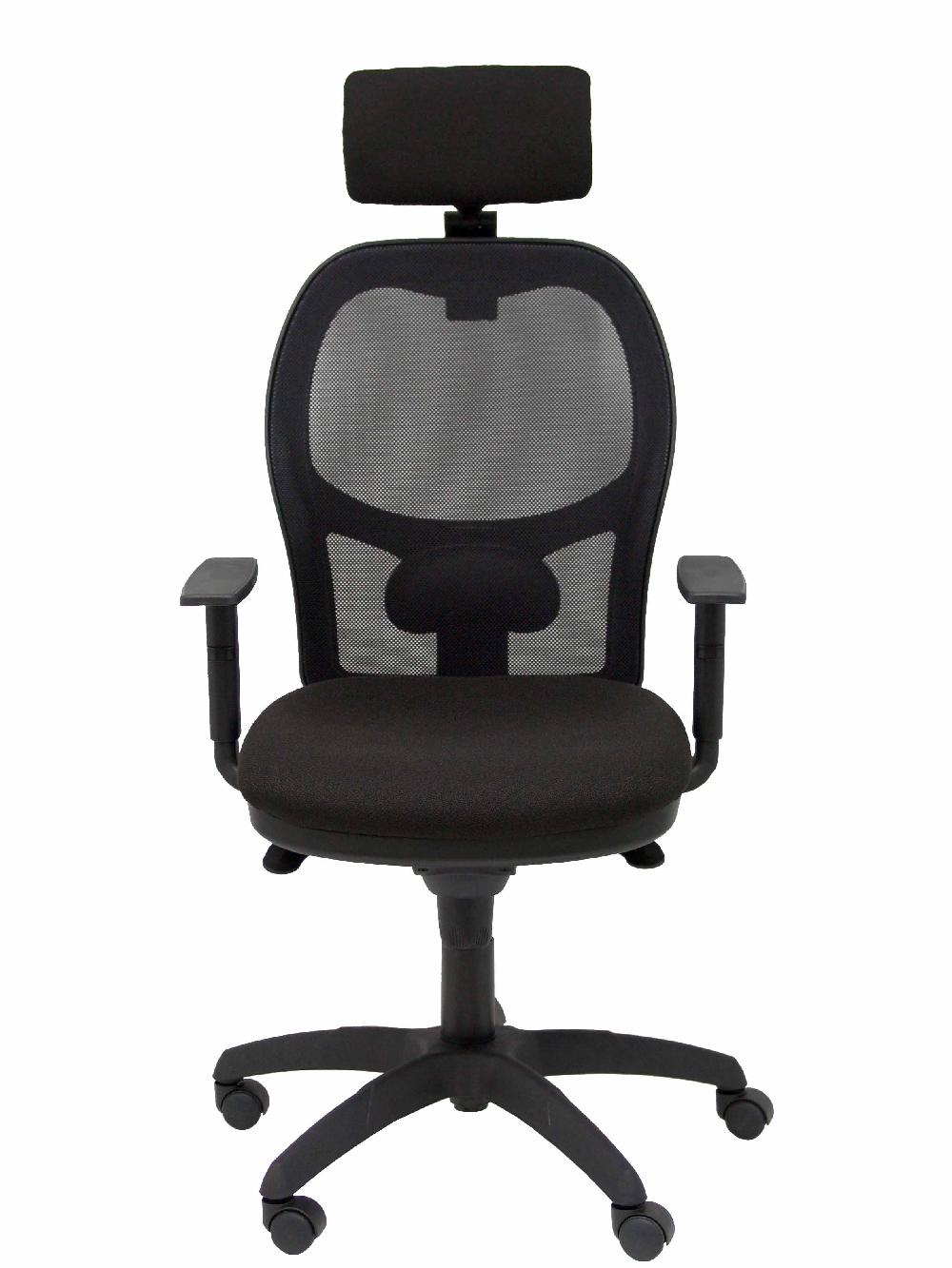 Piqueras Y Crespo Silla Jorquera Malla Negra Asiento Bali Negro Cabecero Regulable