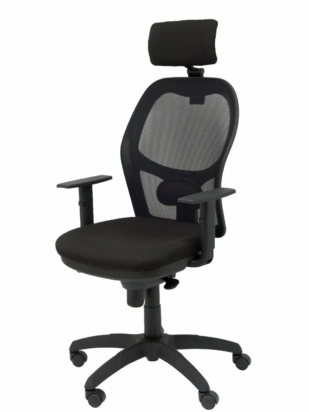 Piqueras Y Crespo Silla Jorquera Malla Negra Asiento Bali Negro Cabecero Regulable