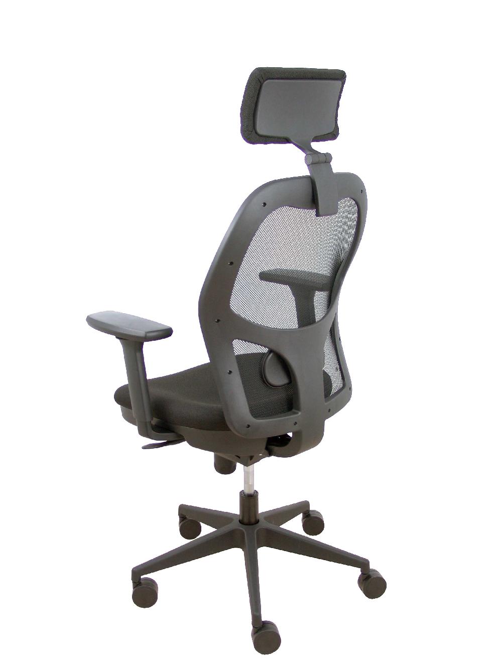 Piqueras Y Crespo Silla Jorquera Malla Negra Asiento Bali Negro Cabecero Regulable Brazos 3D