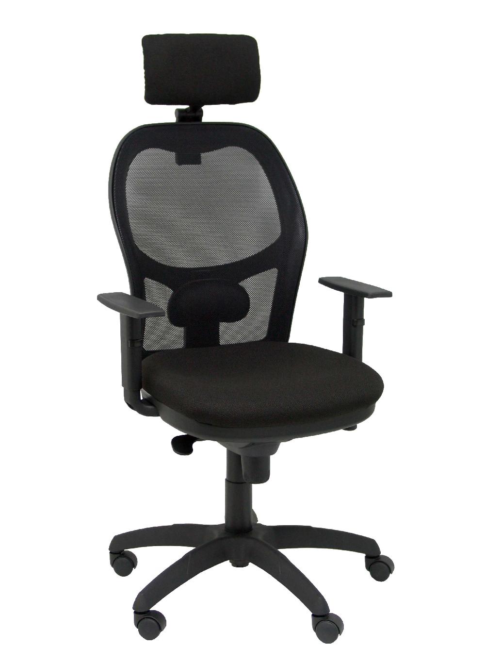 Piqueras Y Crespo Silla Jorquera Malla Negra Asiento Bali Negro Cabecero Regulable