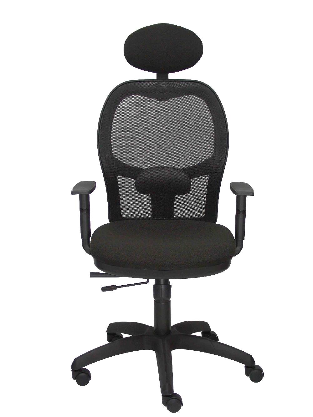 Piqueras Y Crespo Silla Jorquera Malla Negra Asiento Bali Negro Con Traslak Y Cabecero