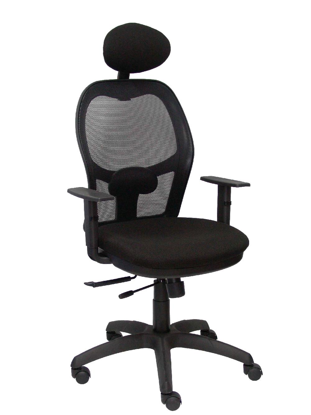 Piqueras Y Crespo Silla Jorquera Malla Negra Asiento Bali Negro Con Traslak Y Cabecero