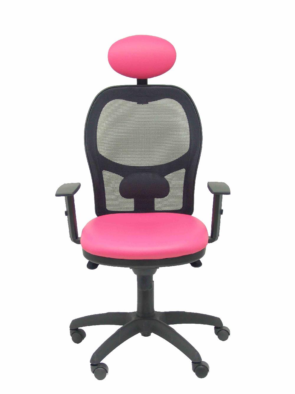 Piqueras Y Crespo Silla Jorquera Malla Negra Asiento Similpiel Rosa Con Cabecero Fijo