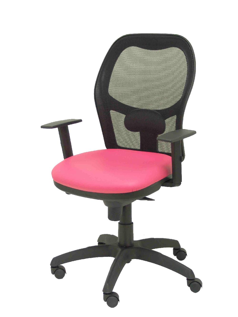 Piqueras Y Crespo Silla Jorquera Malla Negra Asiento Similpiel Rosa