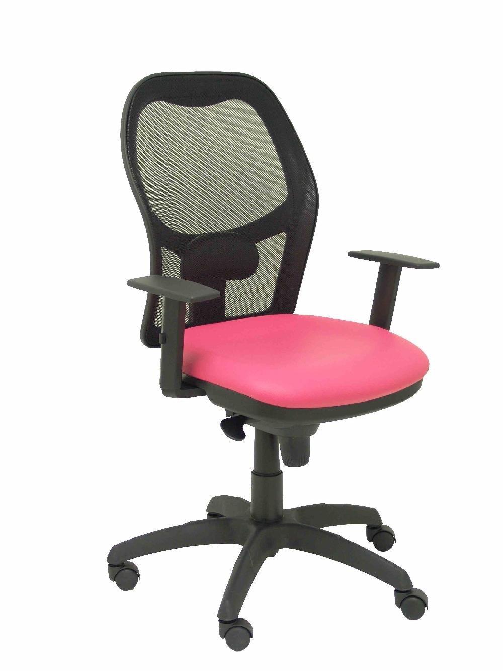 Piqueras Y Crespo Silla Jorquera Malla Negra Asiento Similpiel Rosa