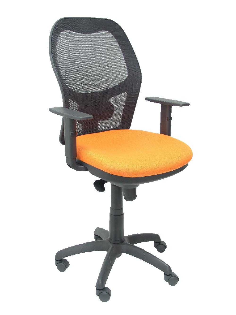 piqueras y crespo Silla Jorquera malla negro asiento bali naranja