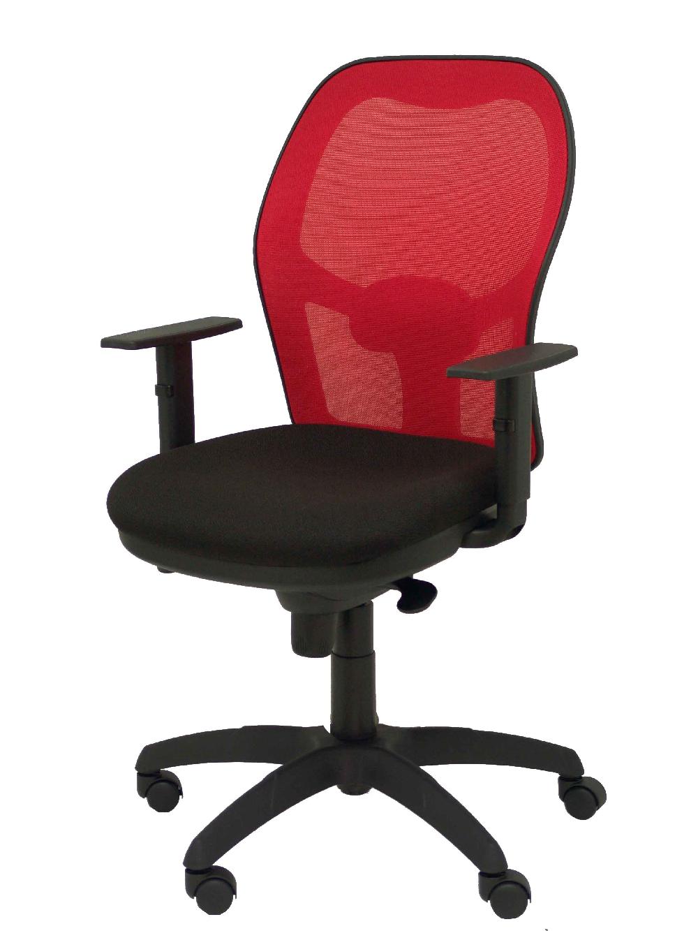 Piqueras Y Crespo Silla Jorquera Malla Roja Asiento Bali Negro