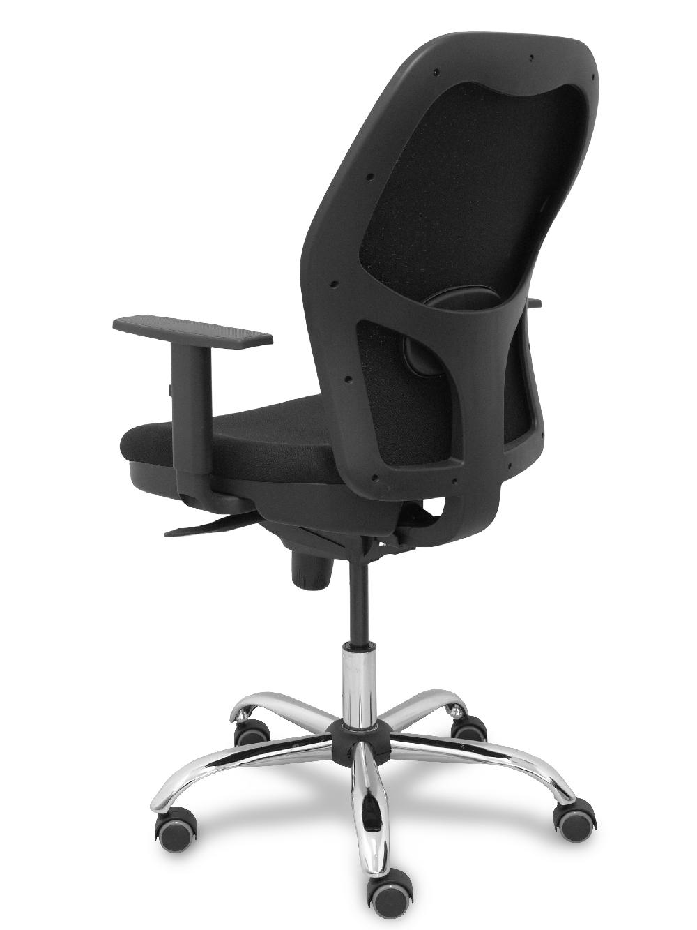 Piqueras Y Crespo Silla Jorquera Respaldo Bali Negro Asiento Bali Negro Base Cromada Y Ruedas Parqué