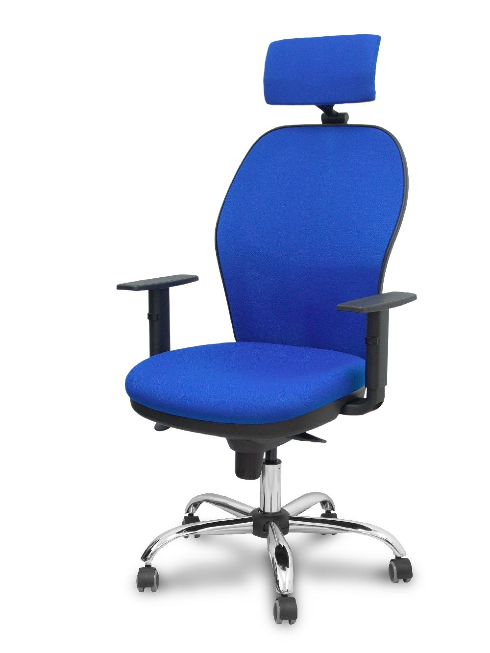 Piqueras Y Crespo Silla Jorquera Respaldo Y Asiento Bali Azul Base Cromada Ruedas Parqué Y Cabecero Regulable