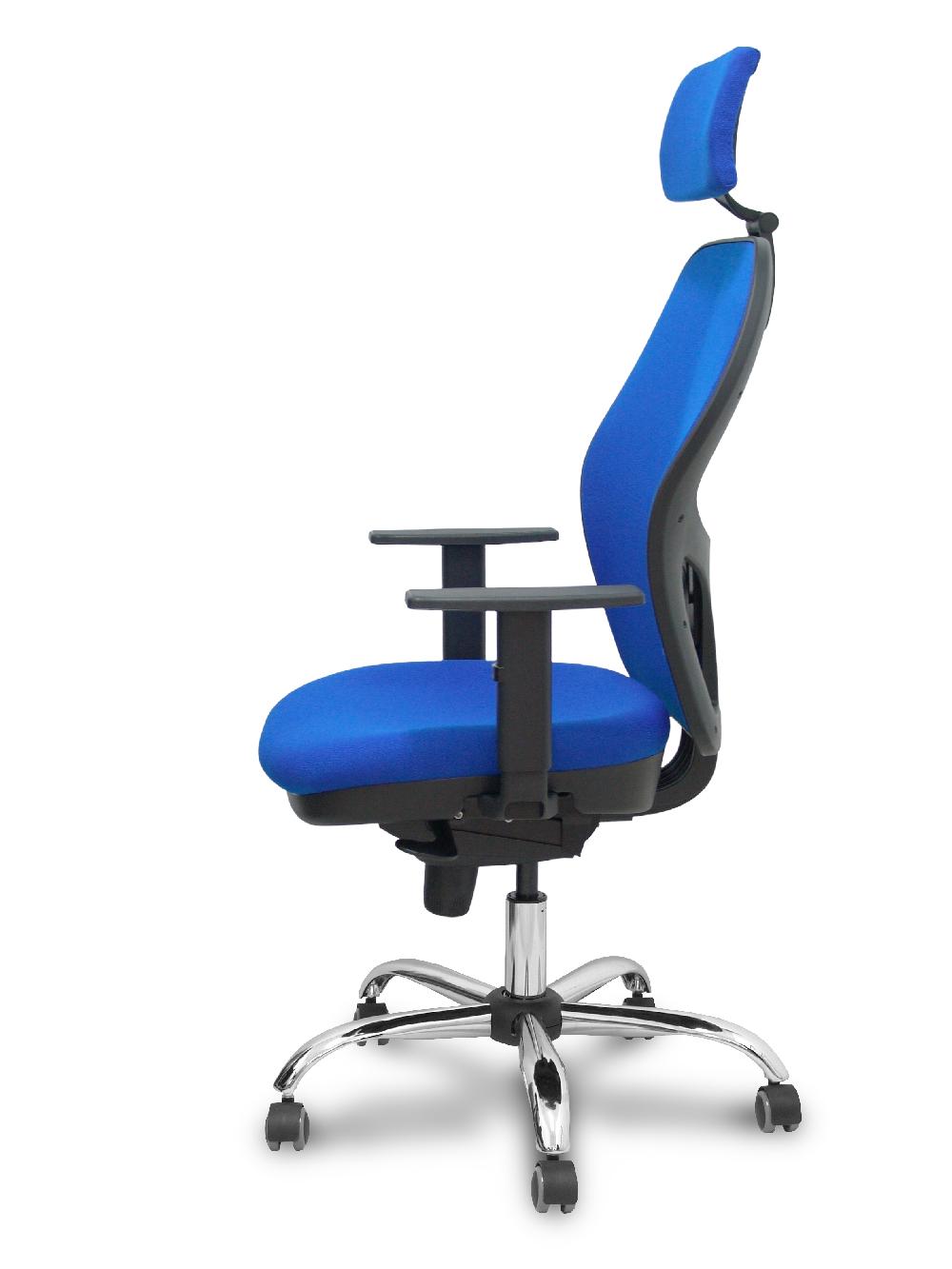 Piqueras Y Crespo Silla Jorquera Respaldo Y Asiento Bali Azul Base Cromada Ruedas Parqué Y Cabecero Regulable