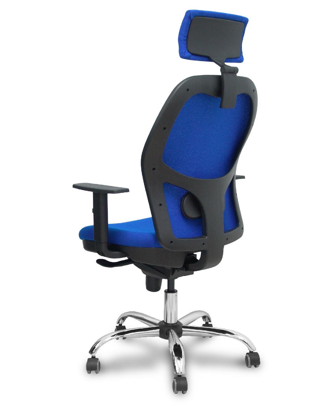 Piqueras Y Crespo Silla Jorquera Respaldo Y Asiento Bali Azul Base Cromada Ruedas Parqué Y Cabecero Regulable