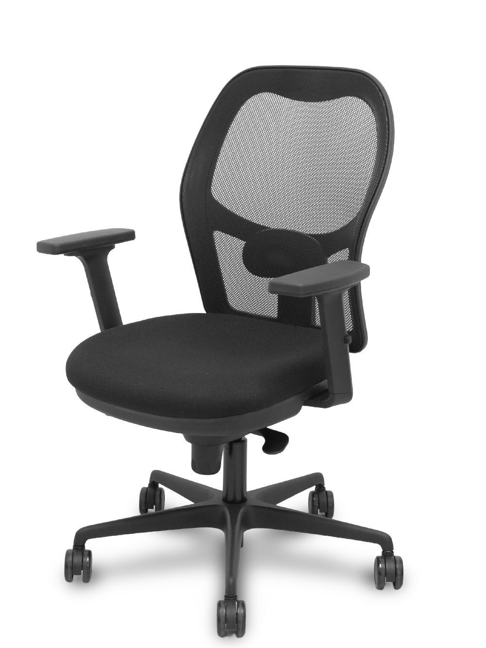 Piqueras Y Crespo Silla Jorquera Sincro Malla Negra Asiento Bali Negro Brazos 2D