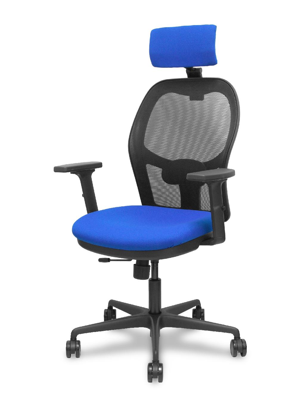 Piqueras Y Crespo Silla Jorquera Traslack Malla Negra Asiento Bali Azul Brazos 2D Cabecero Regulable