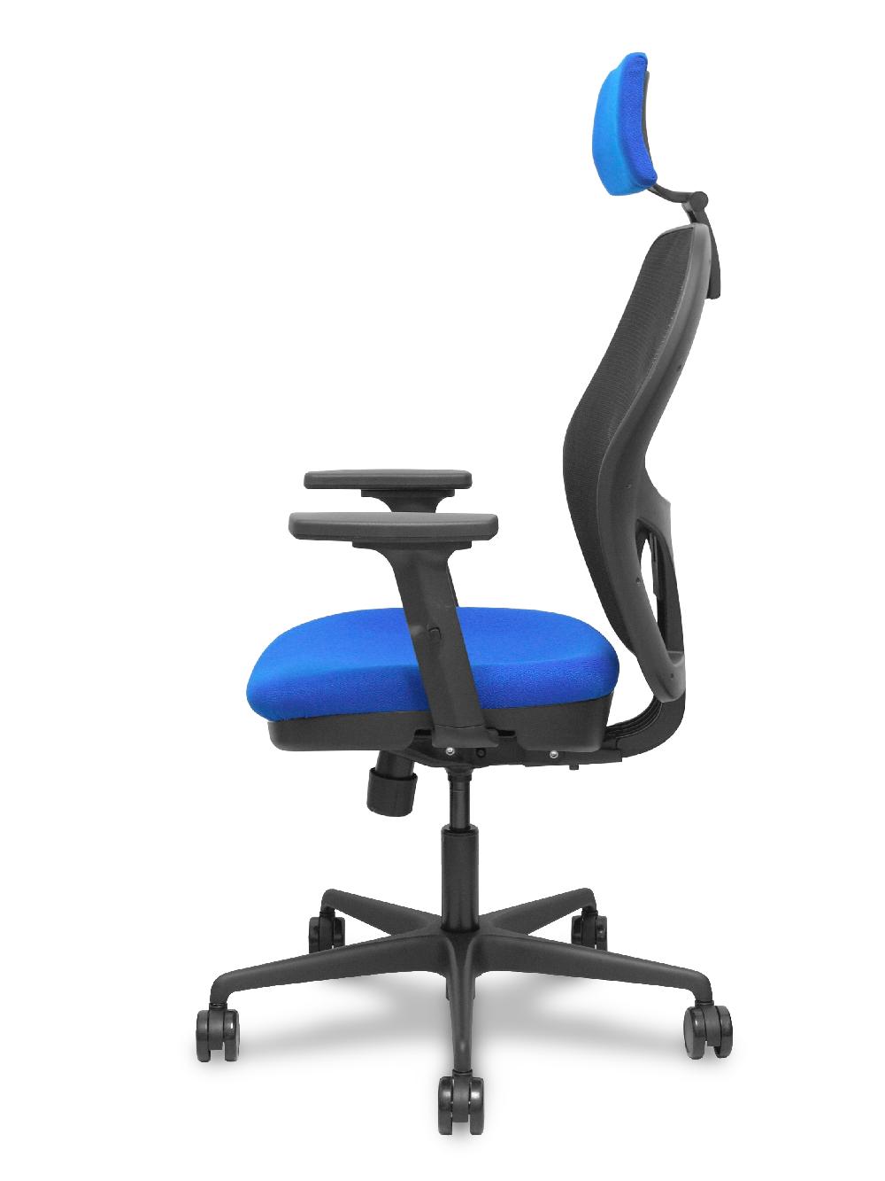 Piqueras Y Crespo Silla Jorquera Traslack Malla Negra Asiento Bali Azul Brazos 2D Cabecero Regulable
