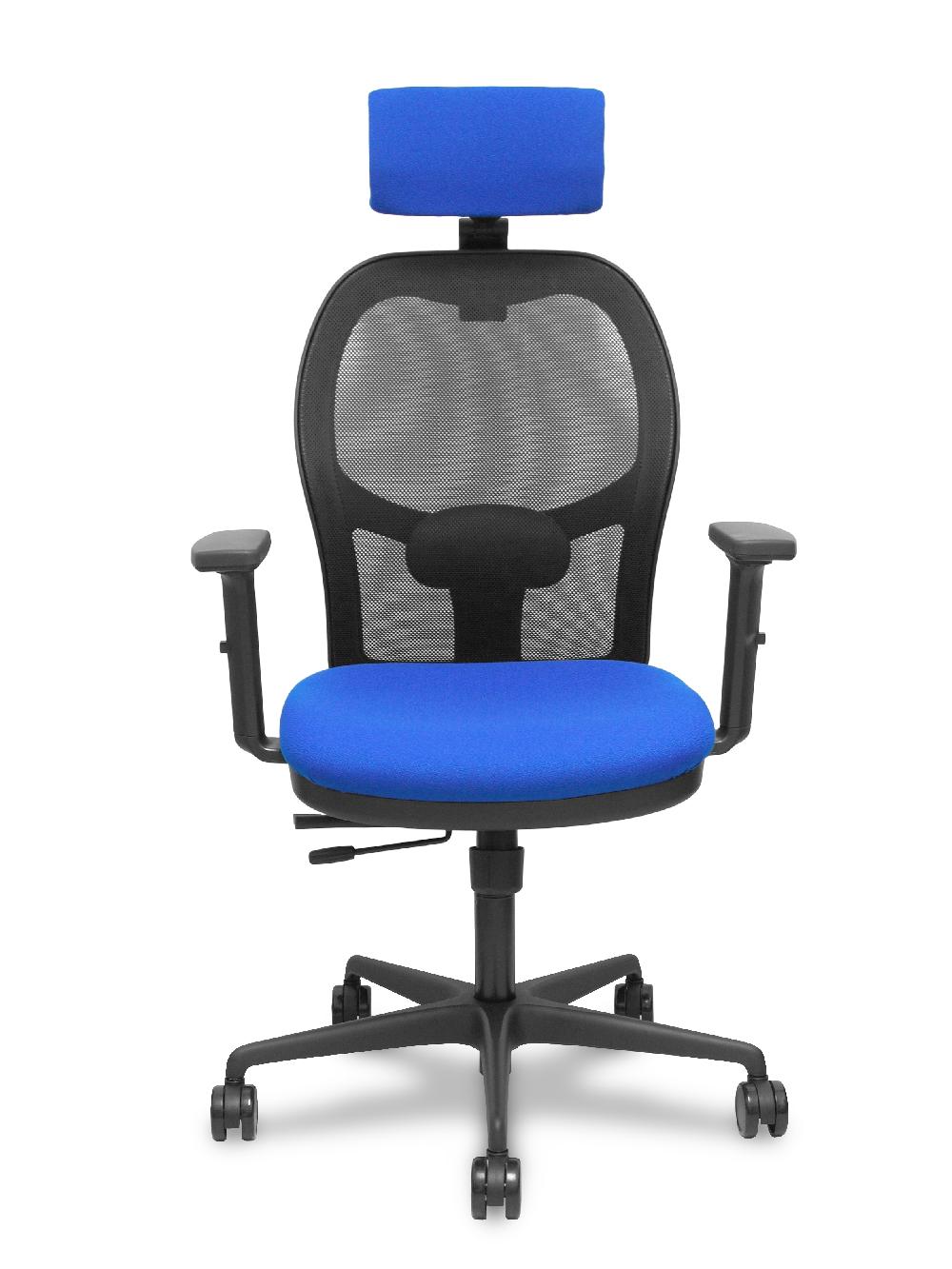 piqueras y crespo Silla Jorquera traslack malla negra asiento bali azul brazos 2D cabecero regulable