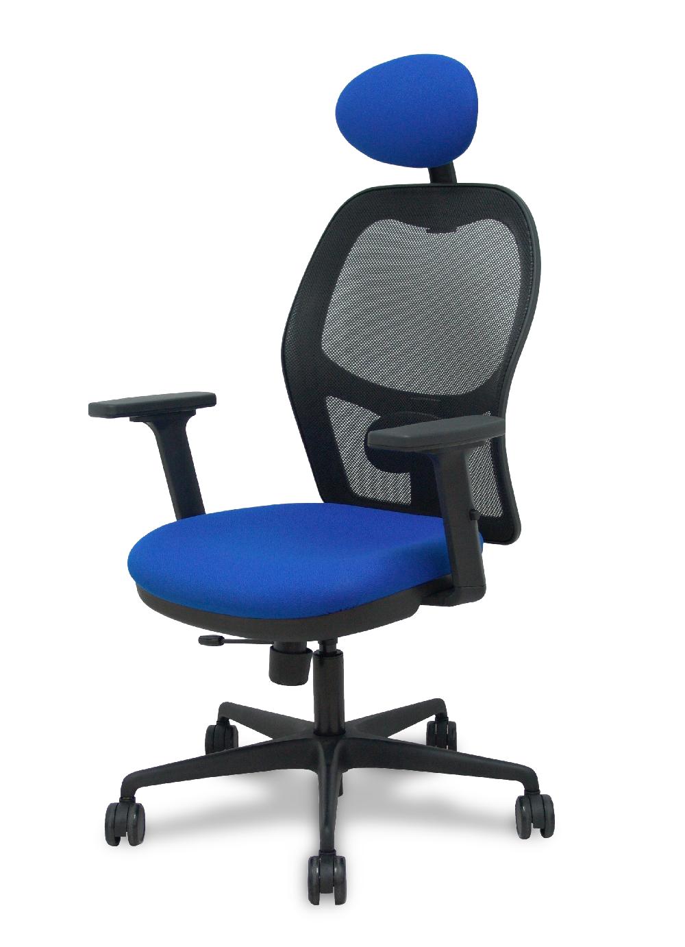 Piqueras Y Crespo Silla Jorquera Traslack Malla Negra Asiento Bali Azul Brazos 2D Cabecero Fijo