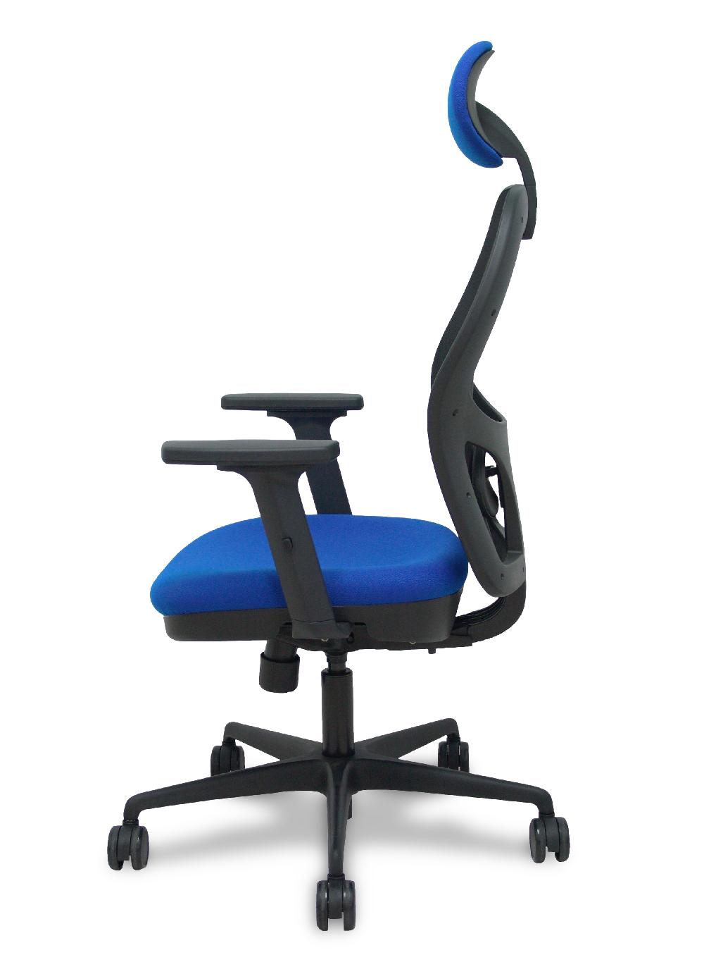 Piqueras Y Crespo Silla Jorquera Traslack Malla Negra Asiento Bali Azul Brazos 2D Cabecero Fijo