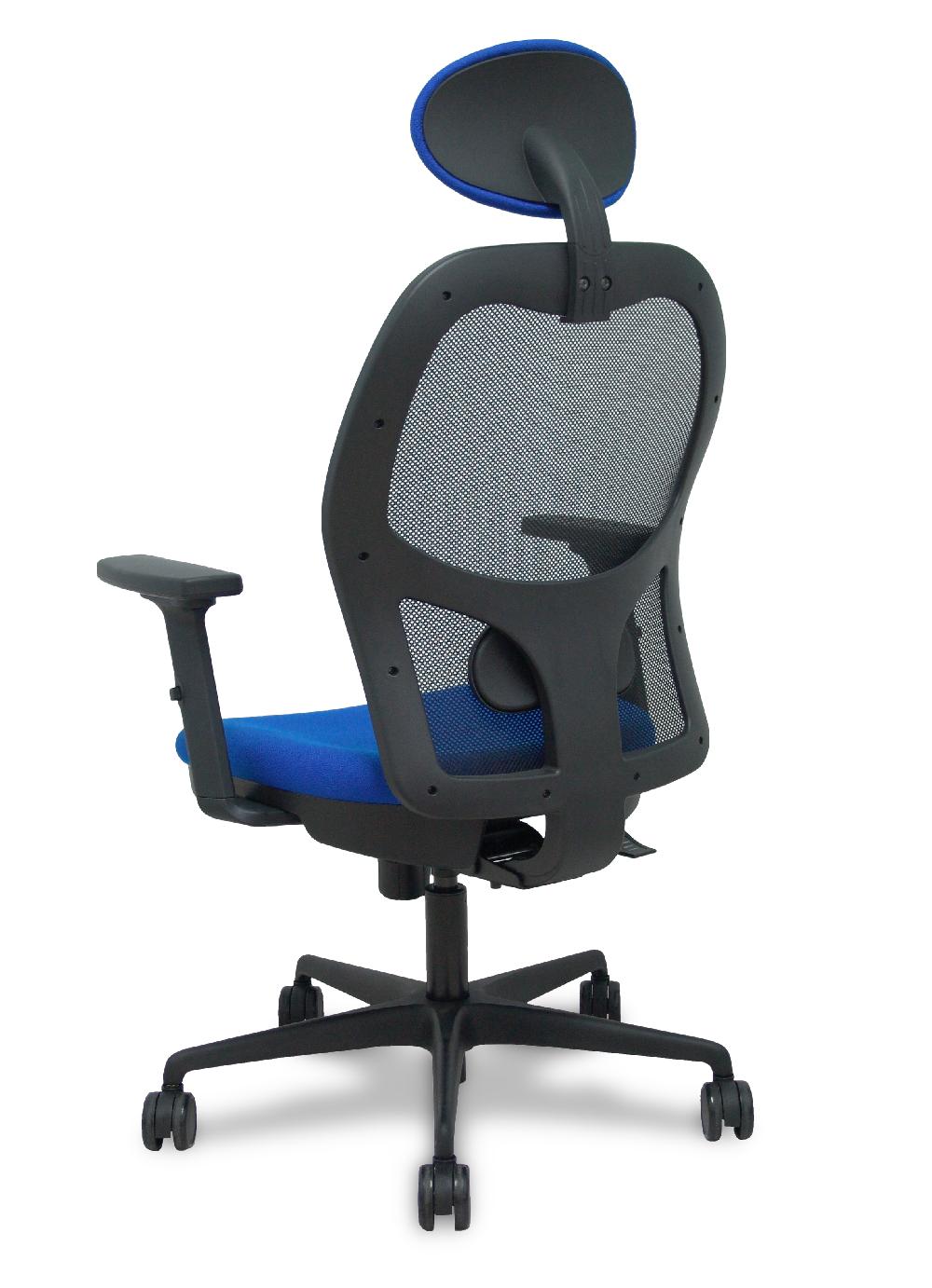 Piqueras Y Crespo Silla Jorquera Traslack Malla Negra Asiento Bali Azul Brazos 2D Cabecero Fijo