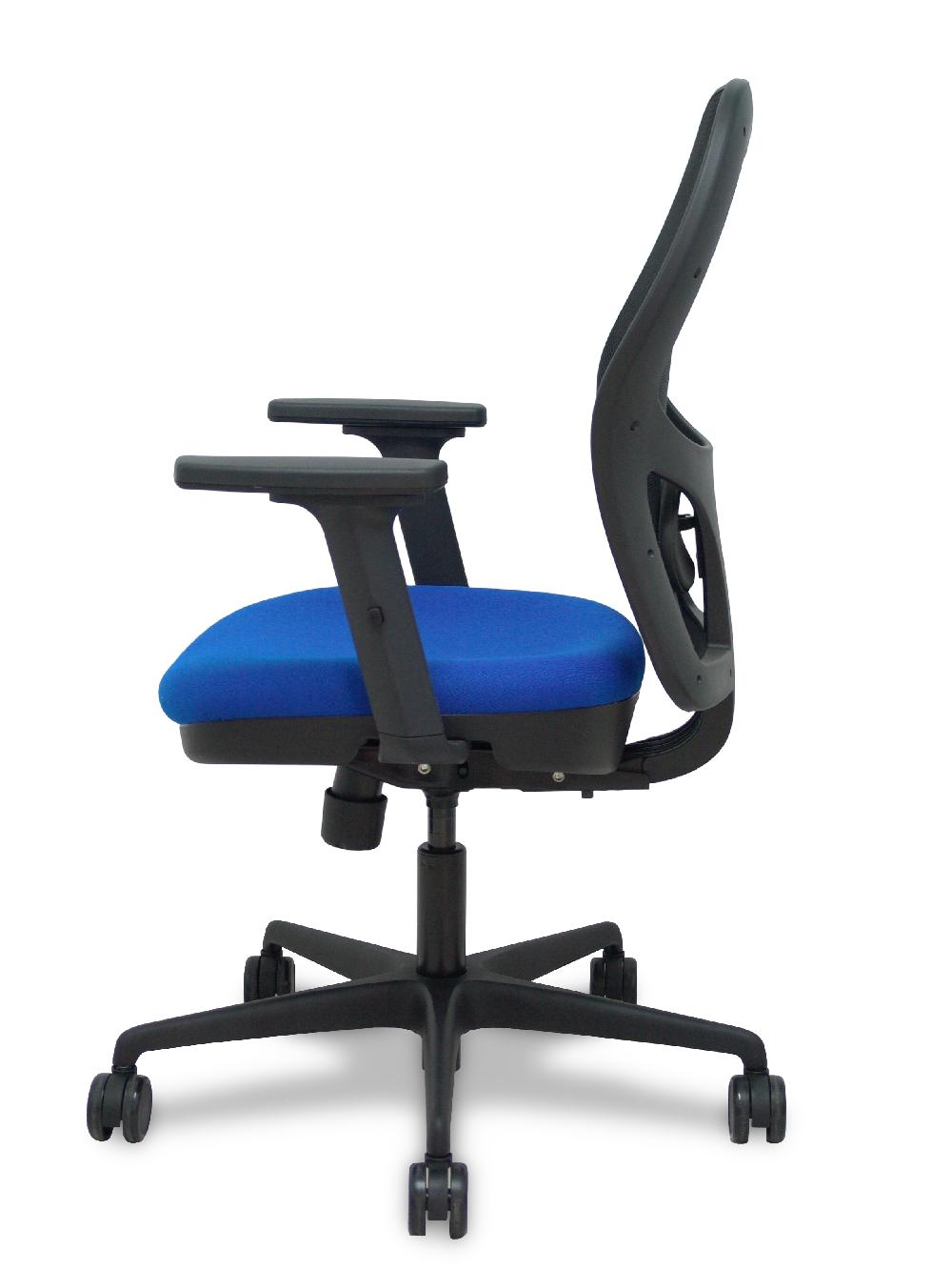 Piqueras Y Crespo Silla Jorquera Traslack Malla Negra Asiento Bali Azul Brazos 2D Ruedas 65
