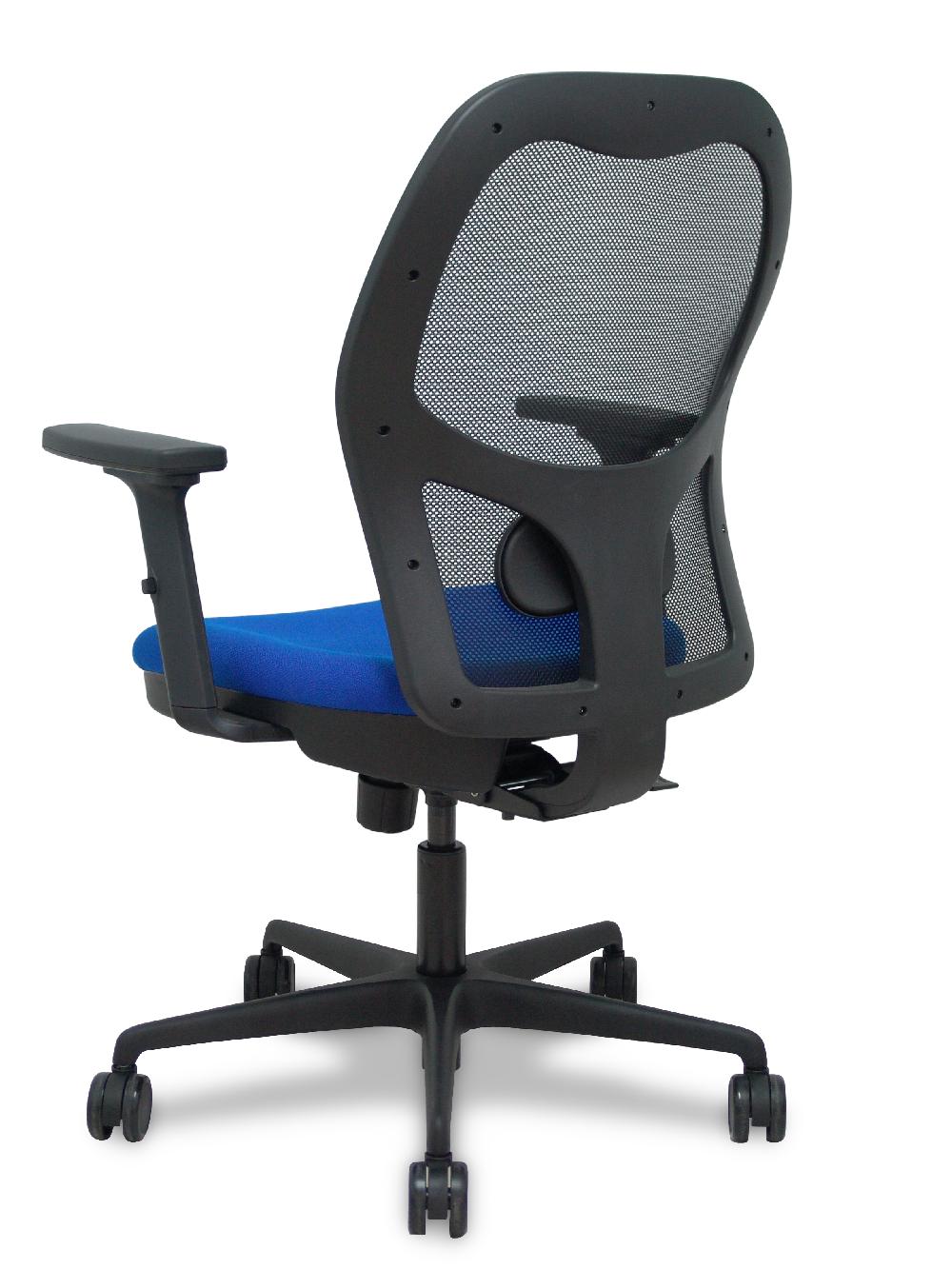 Piqueras Y Crespo Silla Jorquera Traslack Malla Negra Asiento Bali Azul Brazos 2D Ruedas 65