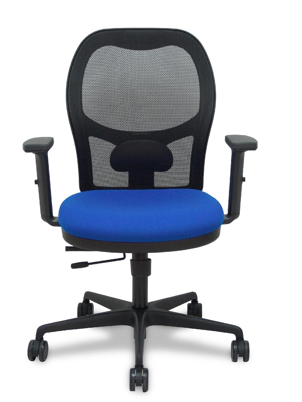 piqueras y crespo Silla Jorquera traslack malla negra asiento bali azul brazos 2D ruedas 65