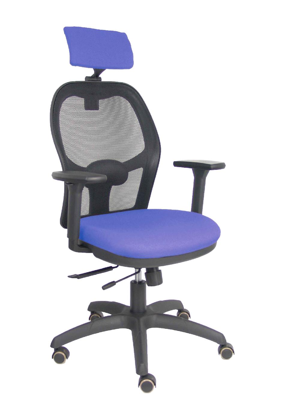 piqueras y crespo Silla Jorquera traslack malla negra asiento bali azul claro brazos 3D cabecero regulable