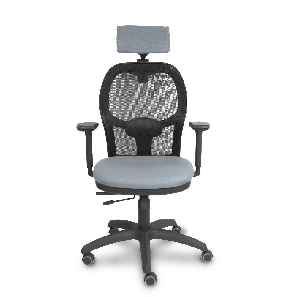 Piqueras Y Crespo Silla Jorquera Traslack Malla Negra Asiento Bali Gris Brazos 3D Cabecero Regulable