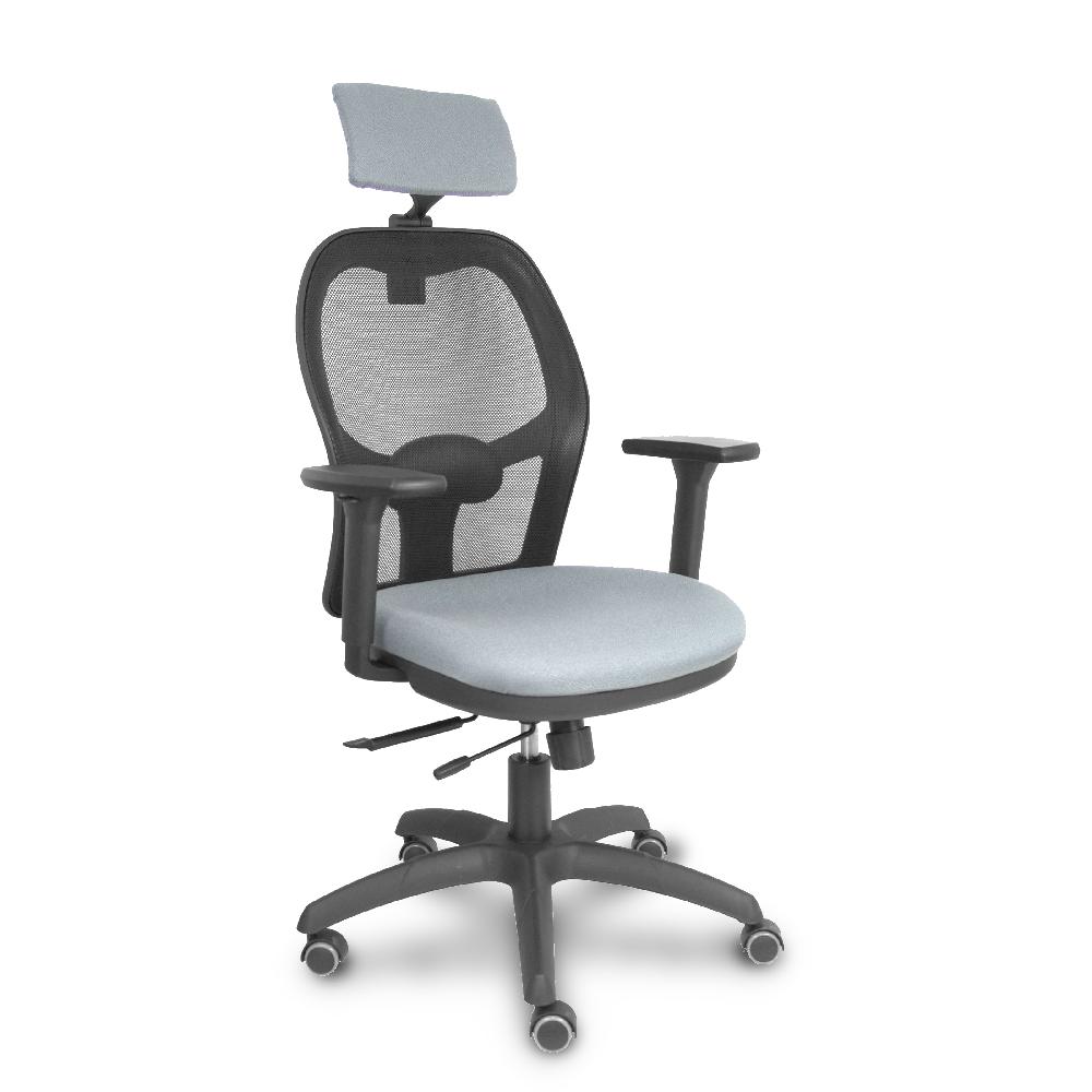 piqueras y crespo Silla Jorquera traslack malla negra asiento bali gris brazos 3D cabecero regulable