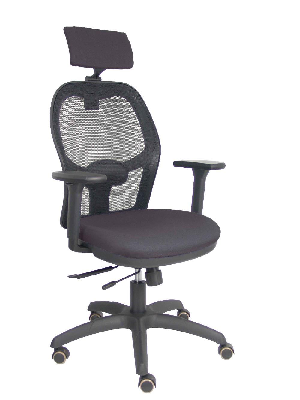 piqueras y crespo Silla Jorquera traslack malla negra asiento bali gris oscuro brazos 3D cabecero regulable