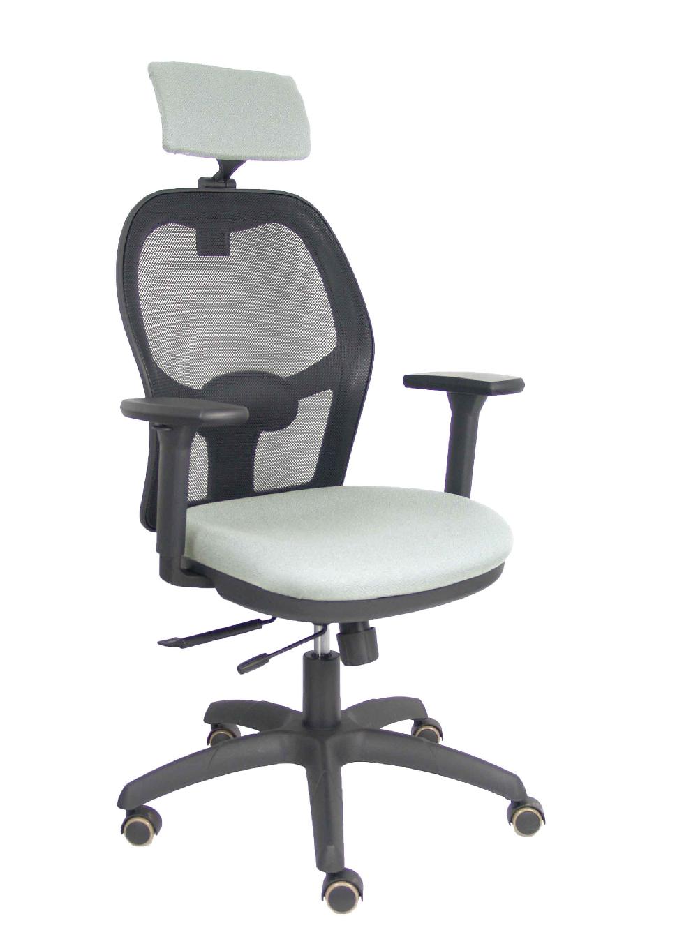 piqueras y crespo Silla Jorquera traslack malla negra asiento bali gris claro brazos 3D cabecero regulable