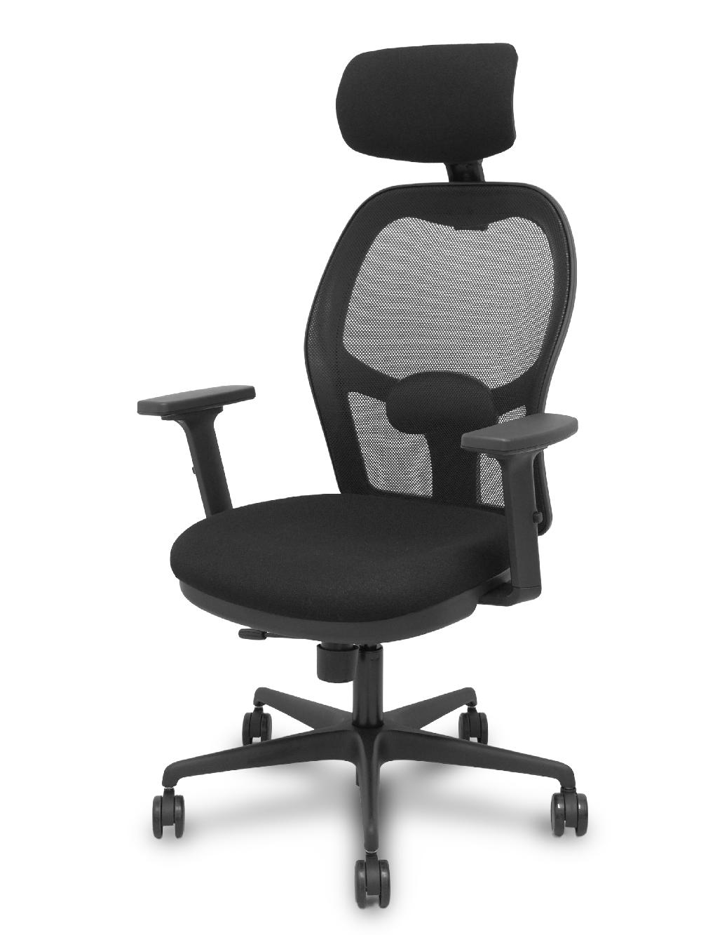 Piqueras Y Crespo Silla Jorquera Traslack Malla Negra Asiento Bali Negro Brazos 2D Cabecero Regulable