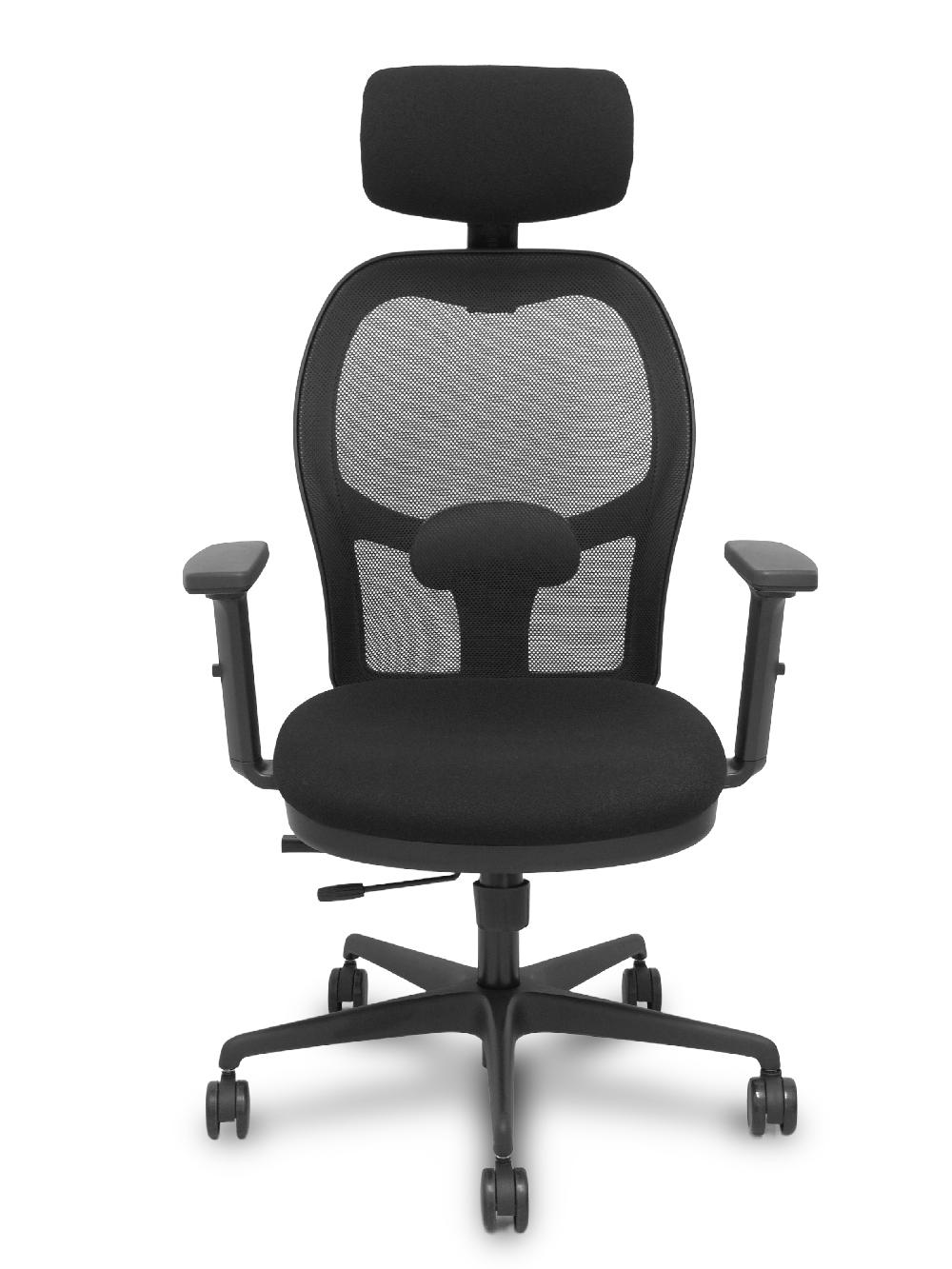 piqueras y crespo Silla Jorquera traslack malla negra asiento bali negro brazos 2D cabecero regulable