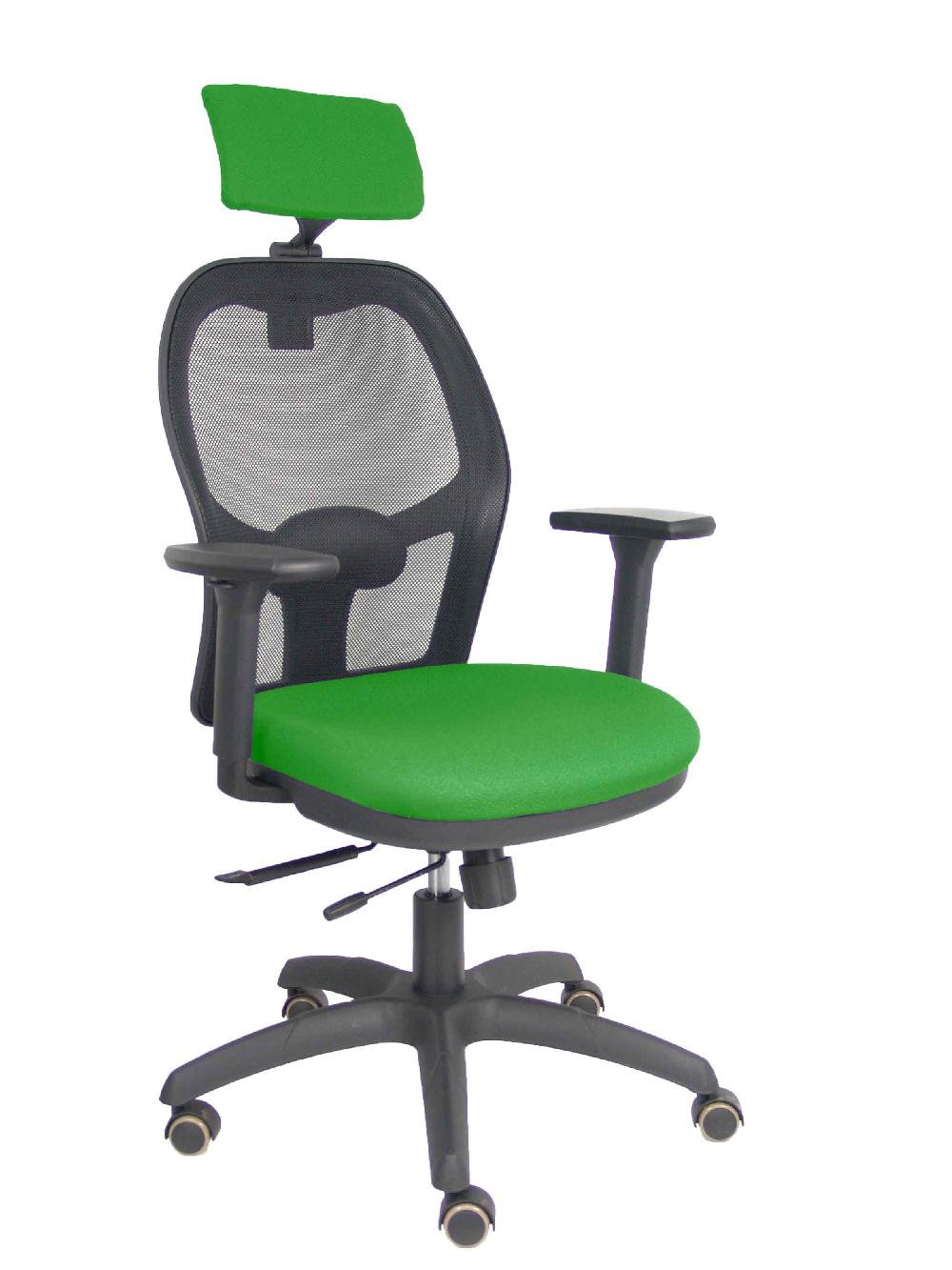 piqueras y crespo Silla Jorquera traslack malla negra asiento bali verde brazos 3D cabecero regulable