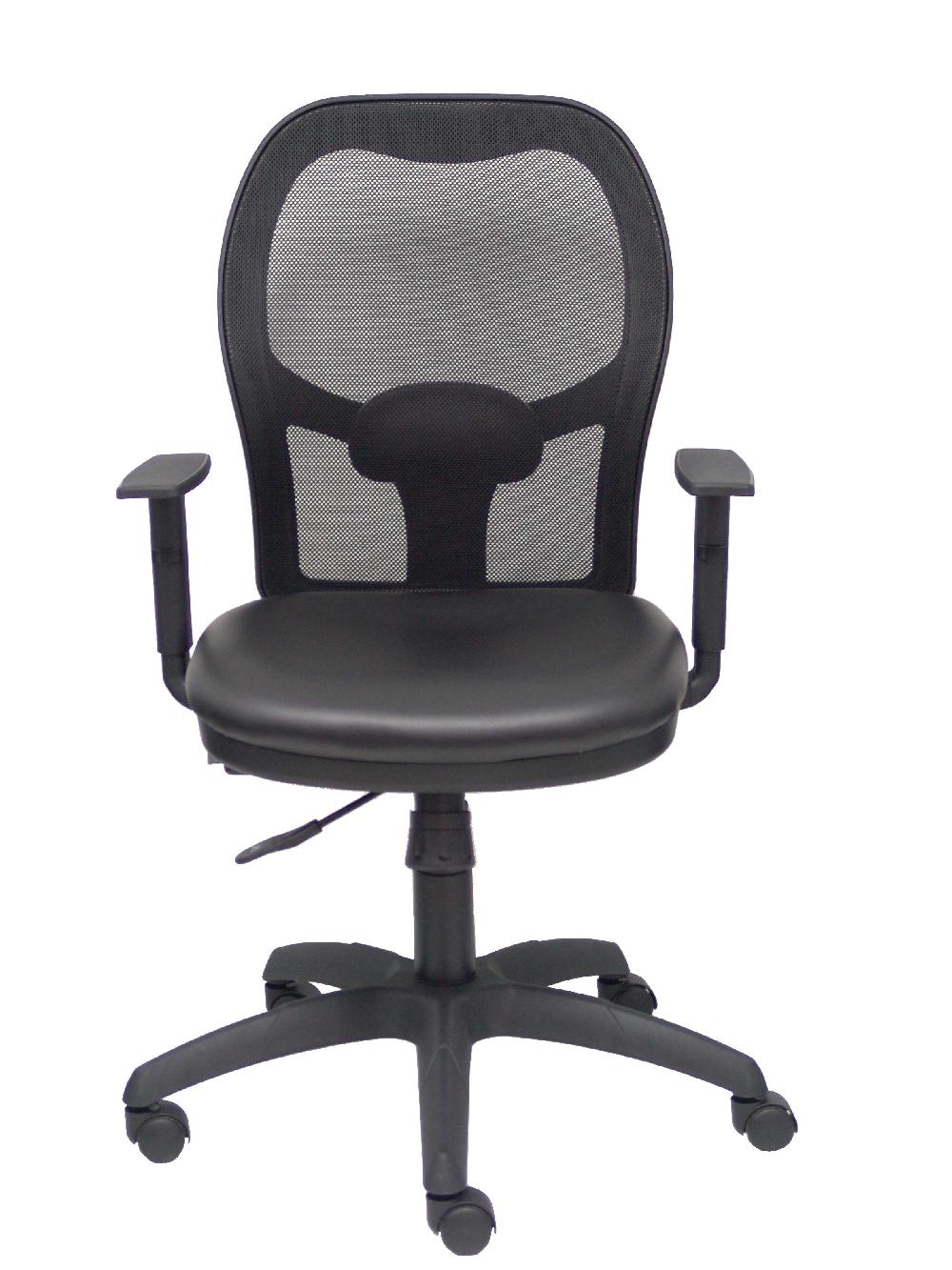 Piqueras Y Crespo Silla Jorquera Traslack Malla Negra Asiento Similpiel Negro Brazos Regulables