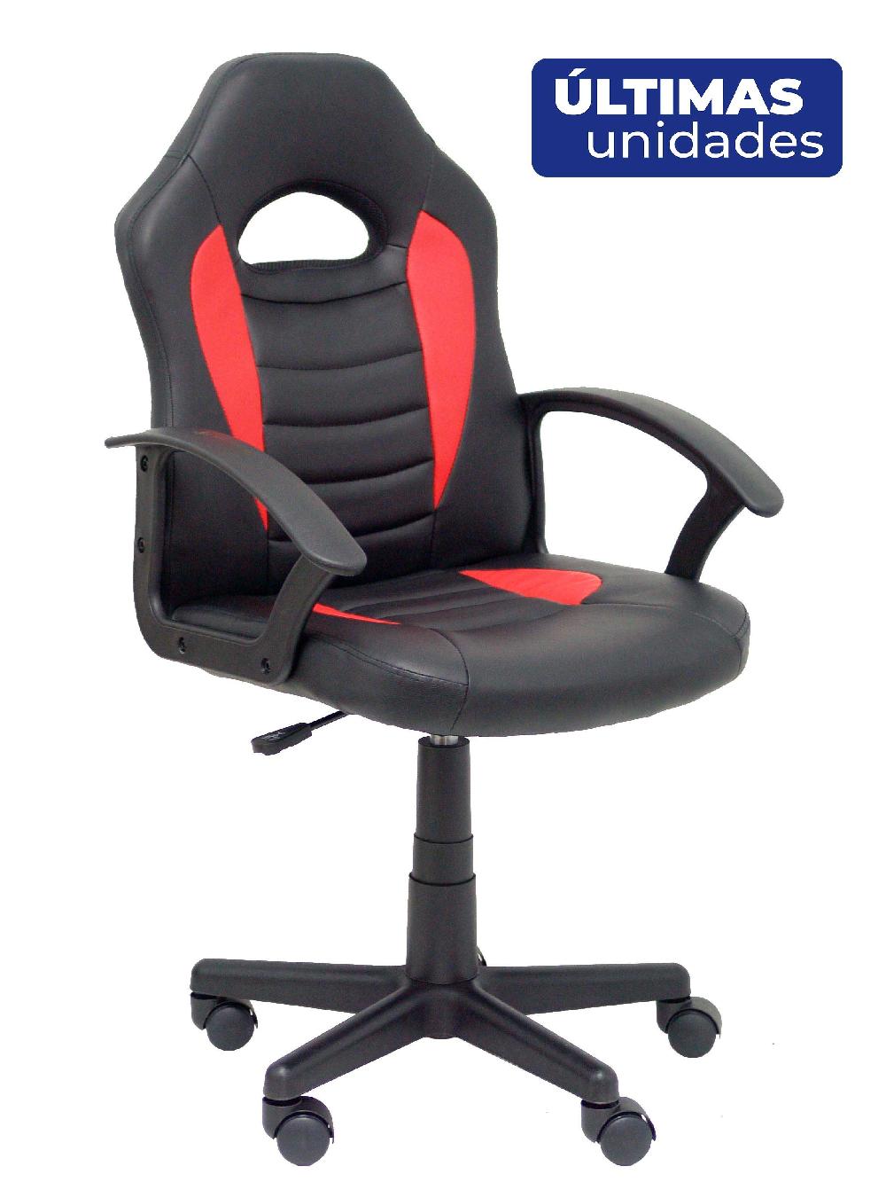 piqueras y crespo Silla juvenil gaming Mohedas similpiel negro y rojo