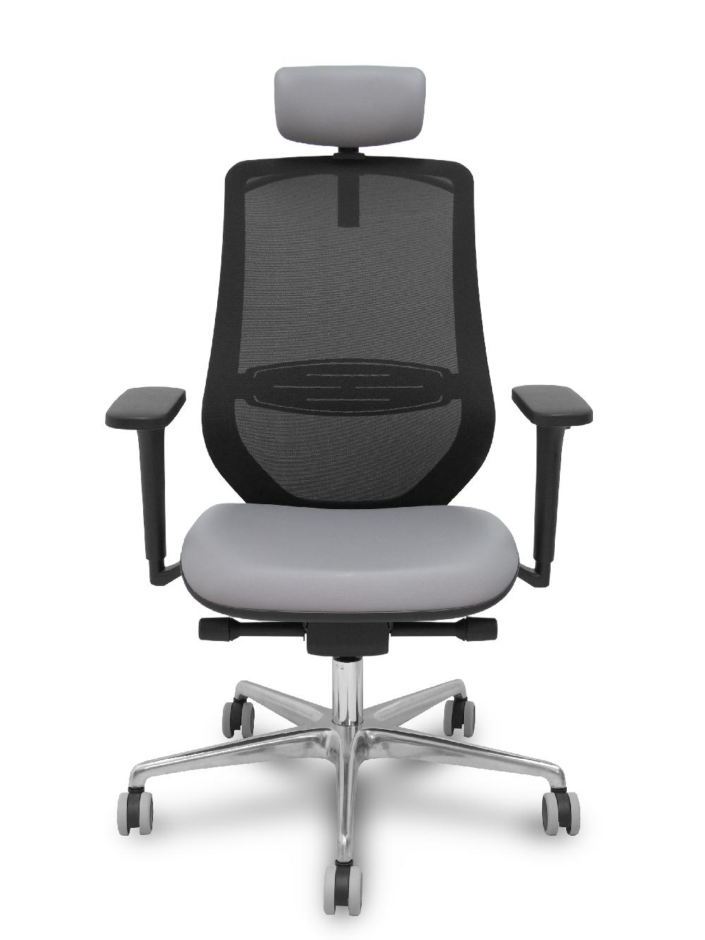 piqueras y crespo Silla Mardos traslack malla negra similpiel gris brazo 3D cabecero perchero