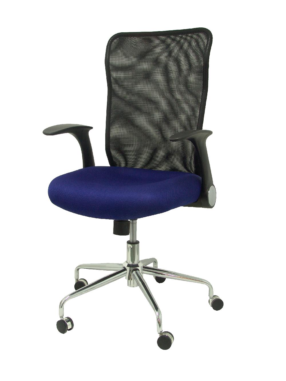 Piqueras Y Crespo Silla Minaya Respaldo Malla Negro Asiento 3D Azul