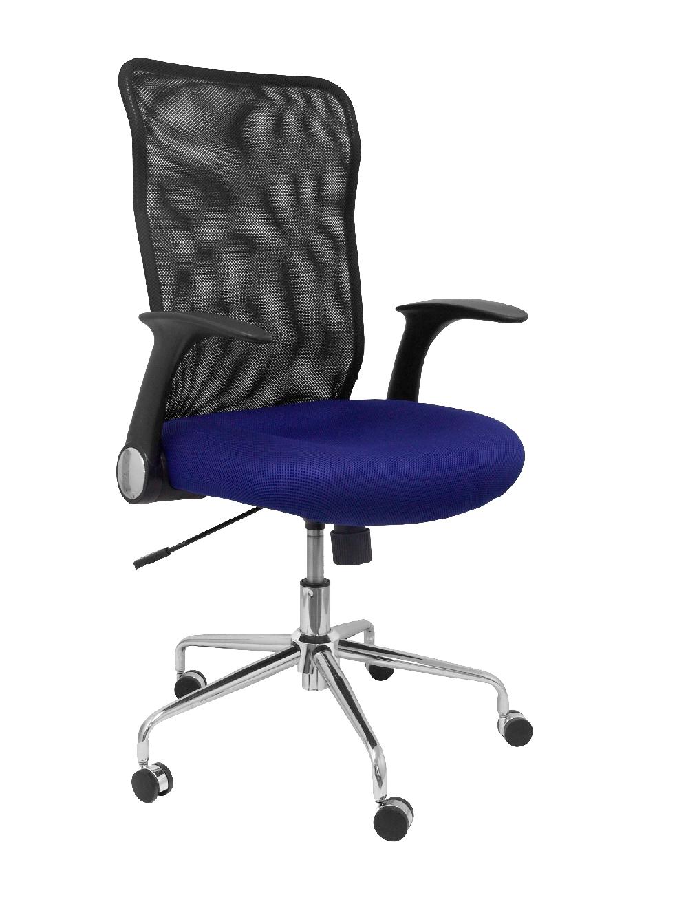Piqueras Y Crespo Silla Minaya Respaldo Malla Negro Asiento 3D Azul