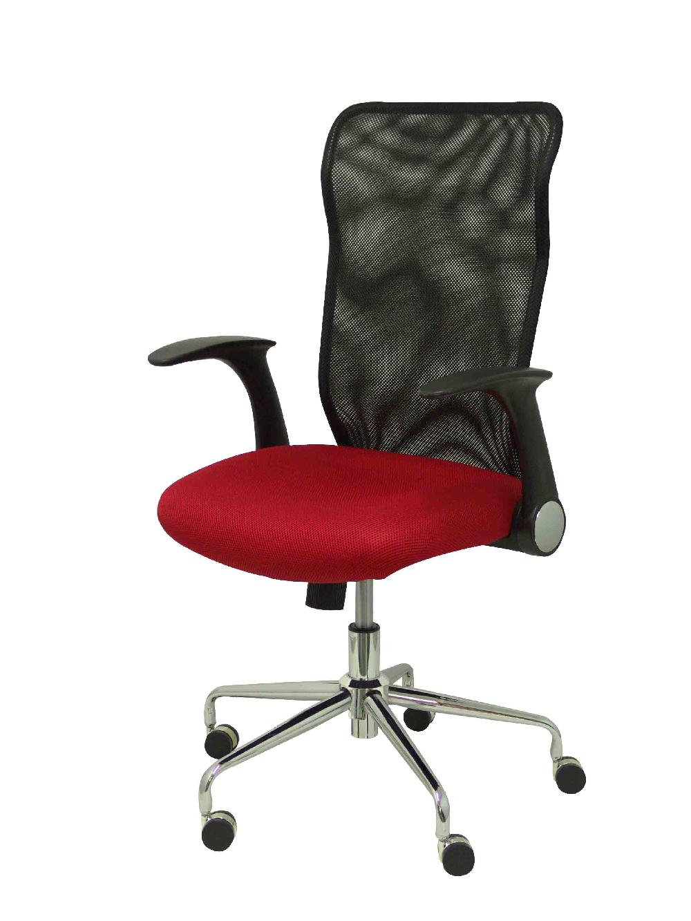 Piqueras Y Crespo Silla Minaya Respaldo Malla Negro Asiento 3D Rojo