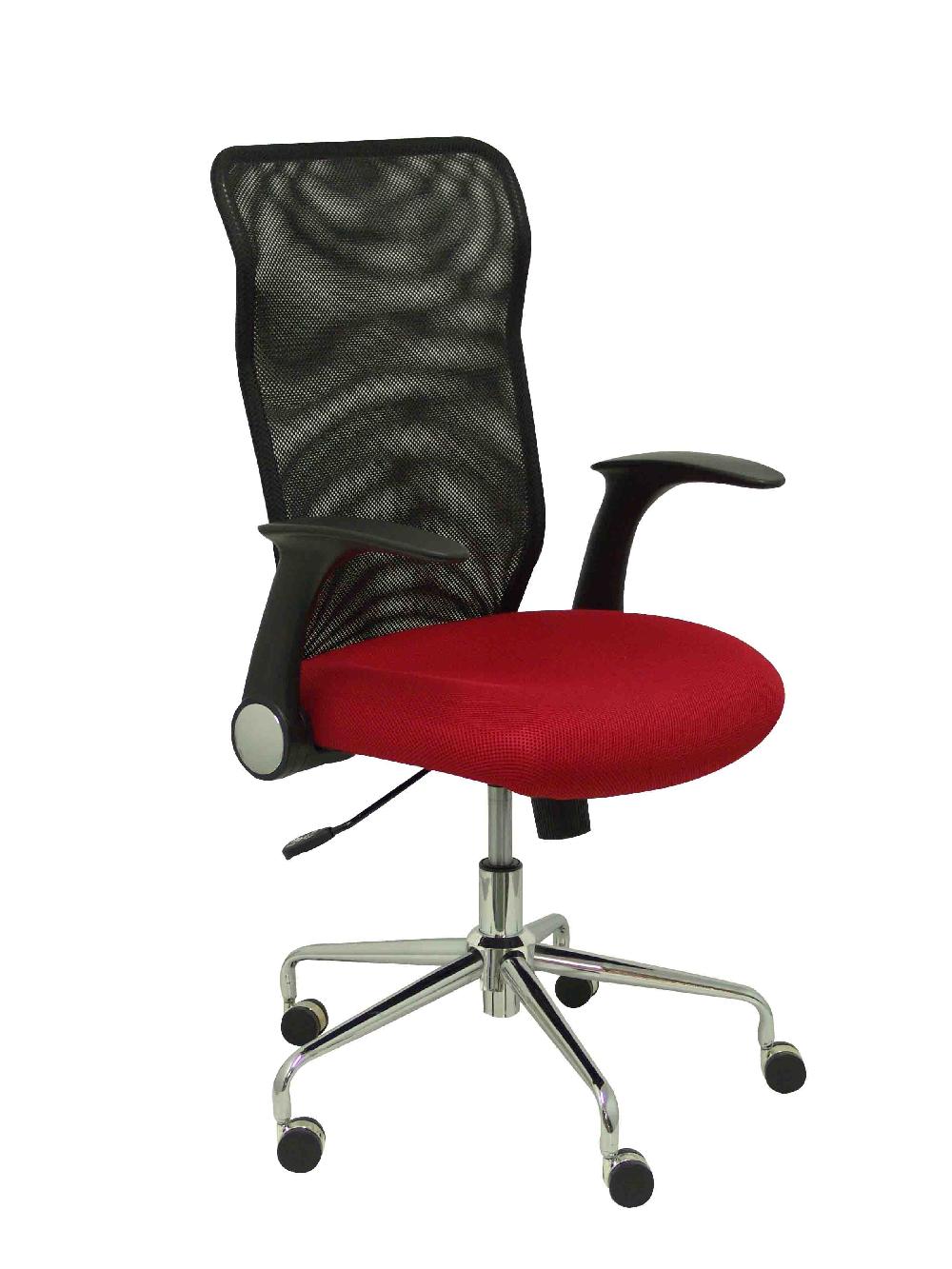 Piqueras Y Crespo Silla Minaya Respaldo Malla Negro Asiento 3D Rojo